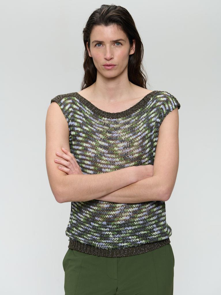 Jane Lushka Multi Collors Viscose Top 9037 Multi Green