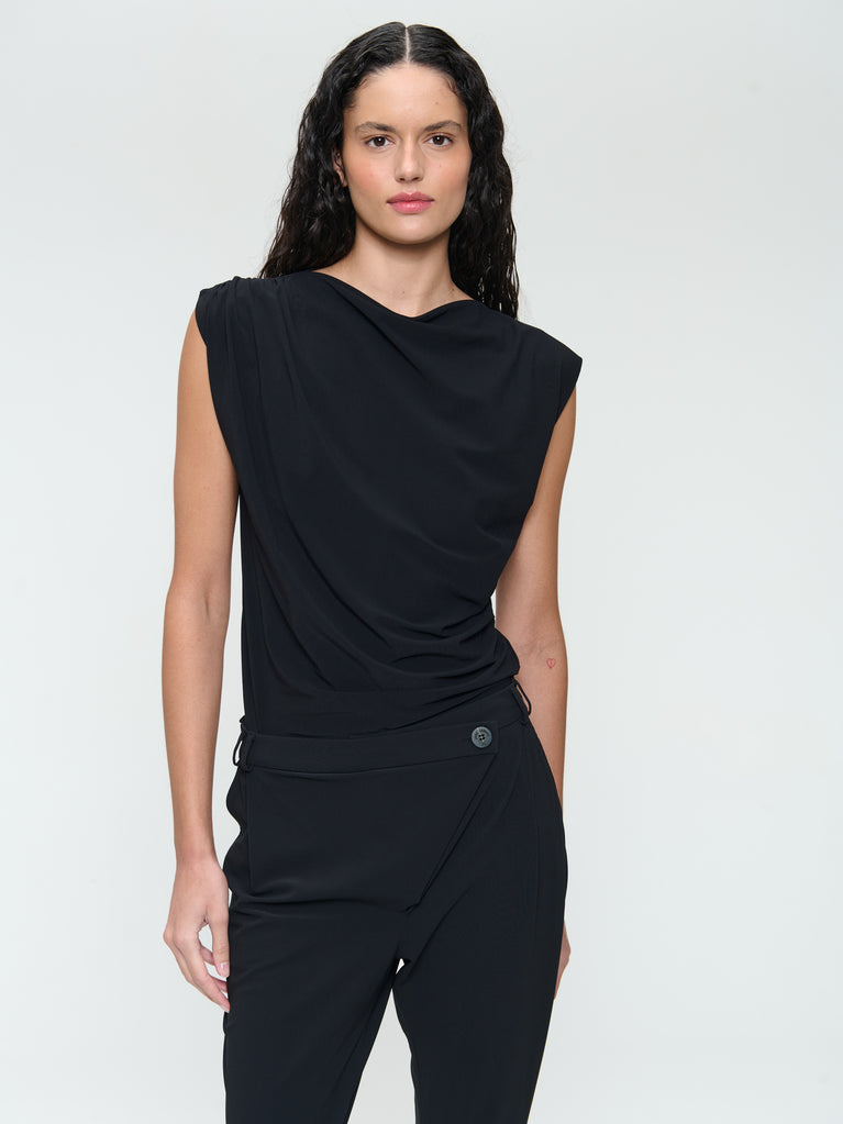 Jane Lushka Nelly Strech Technical Jersey Top Black