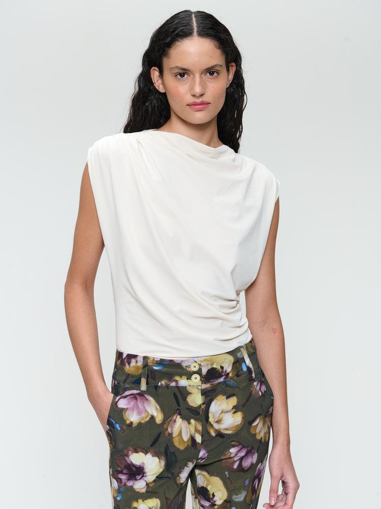 Jane Lushka Nelly Strech Technical Jersey Top Light Sand