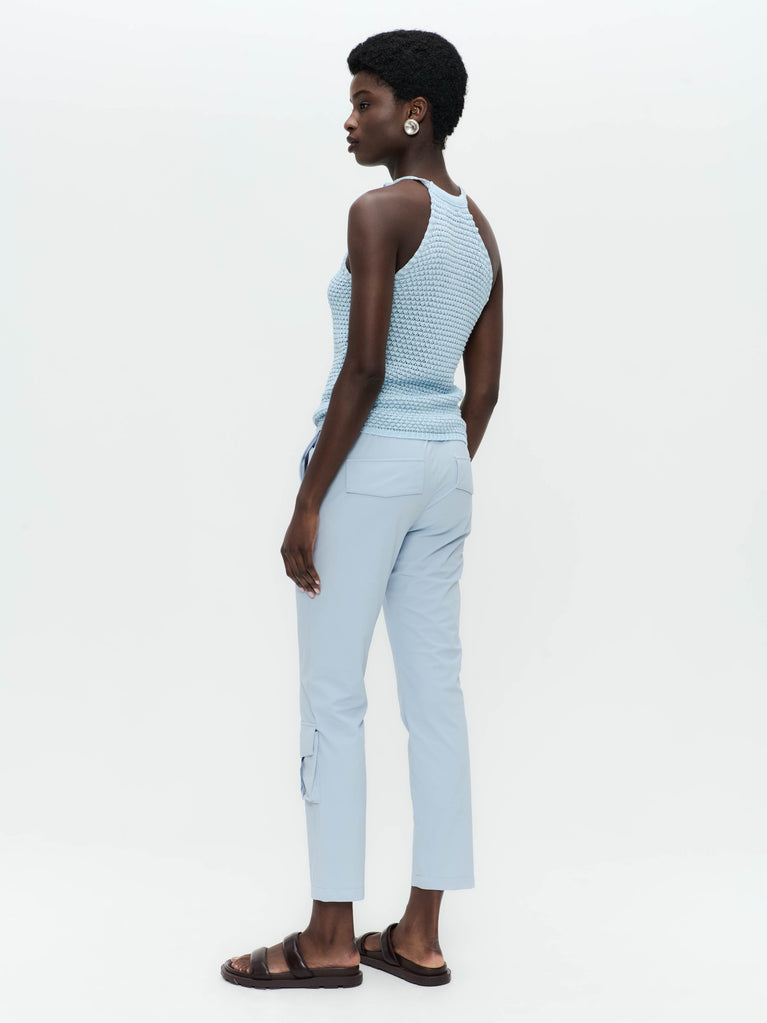 Jane Lushka Open Shoulders Cotton Viscose Top 9042 Light Blue