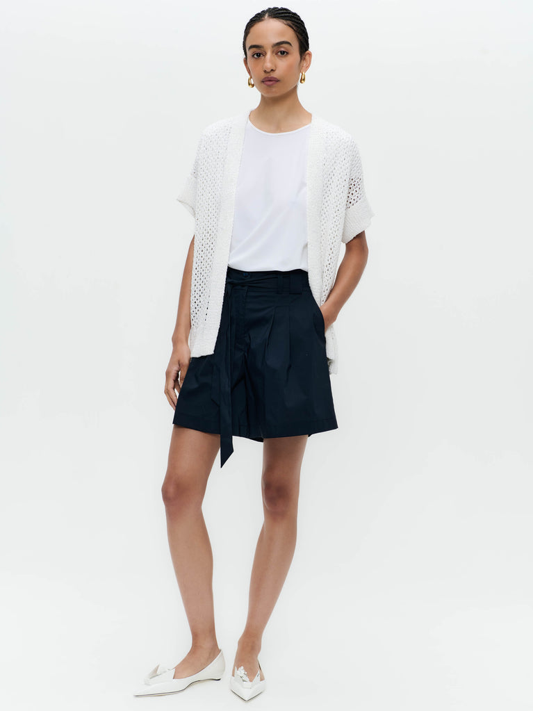 jane lushka Openwork knit with sequins cardigan 9081 White