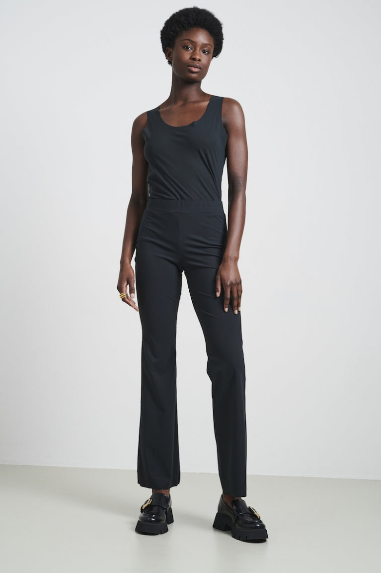 Jane Lushka Pants Eliya Easy Wear Flair Technical Jersey Grigio Notte