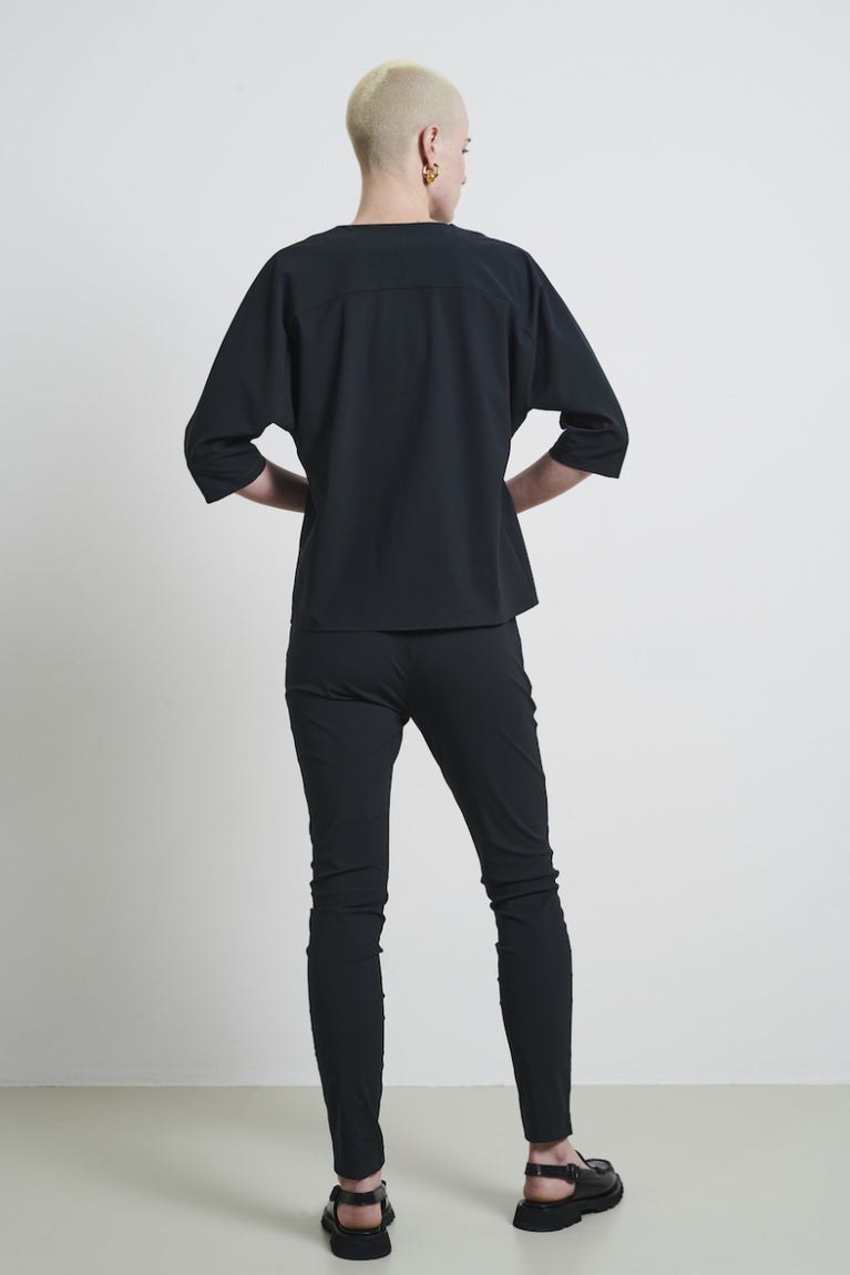 Jane Lushka Pants Emma-straight Leg Fit Technical Jersey Grigio Notte