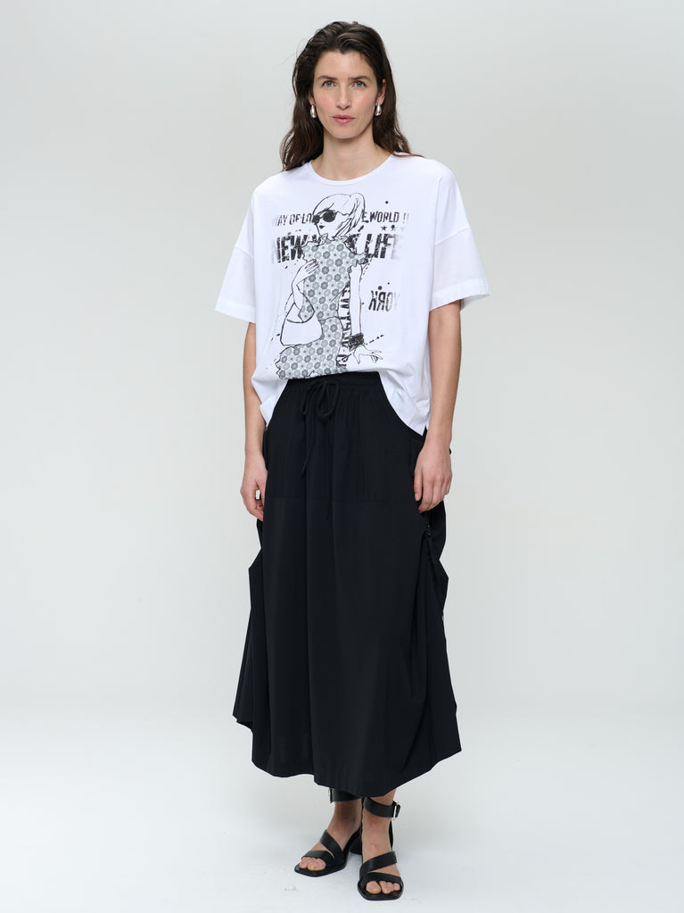 jane lushka T-shirt oversize print mix cotton White
