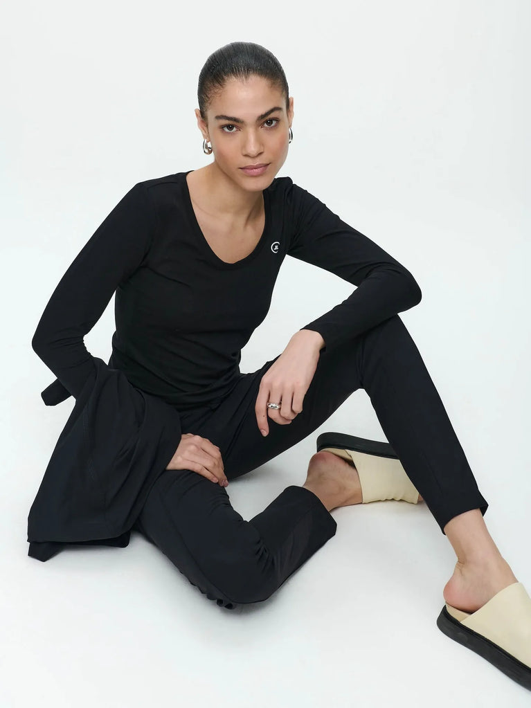 Jane Lushka T Shirt R Neck Easy Wear Organic Cotton Black