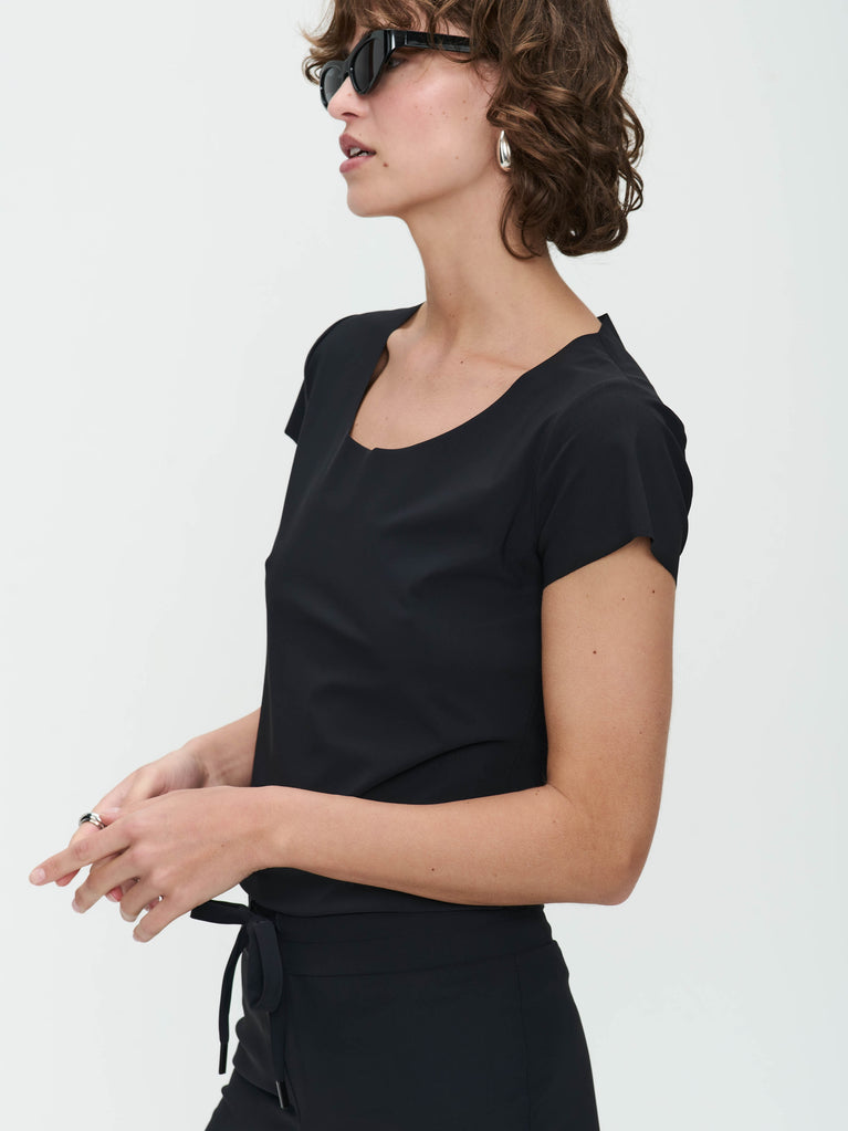 jane lushka T shirt Sara easy wear Technical Jersey Black