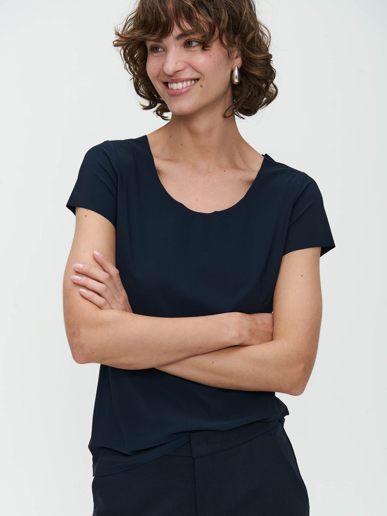 jane lushka T shirt Sara easy wear Technical Jersey Blue