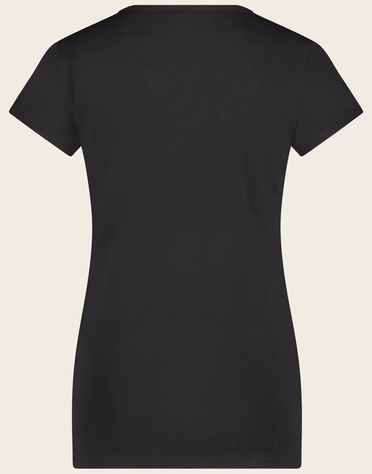 Jane Lushka T Shirt V Neck Easy Wear Organic Cotton Black