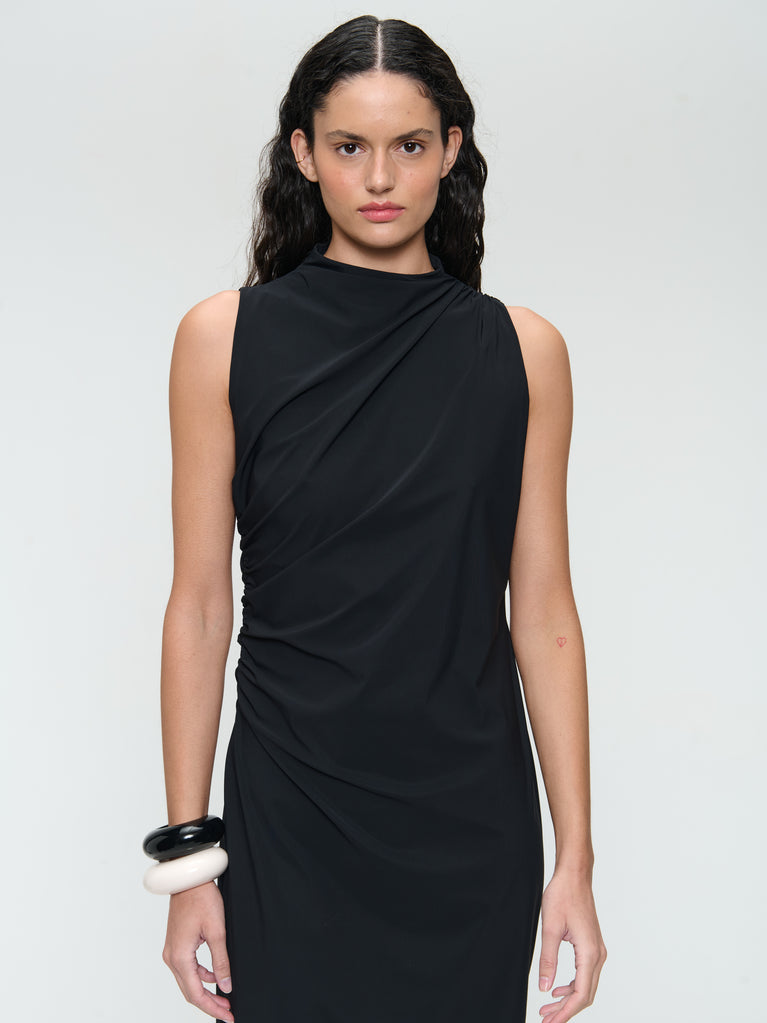 Jane Lushka Verena Strech Technical Jersey Dress Black
