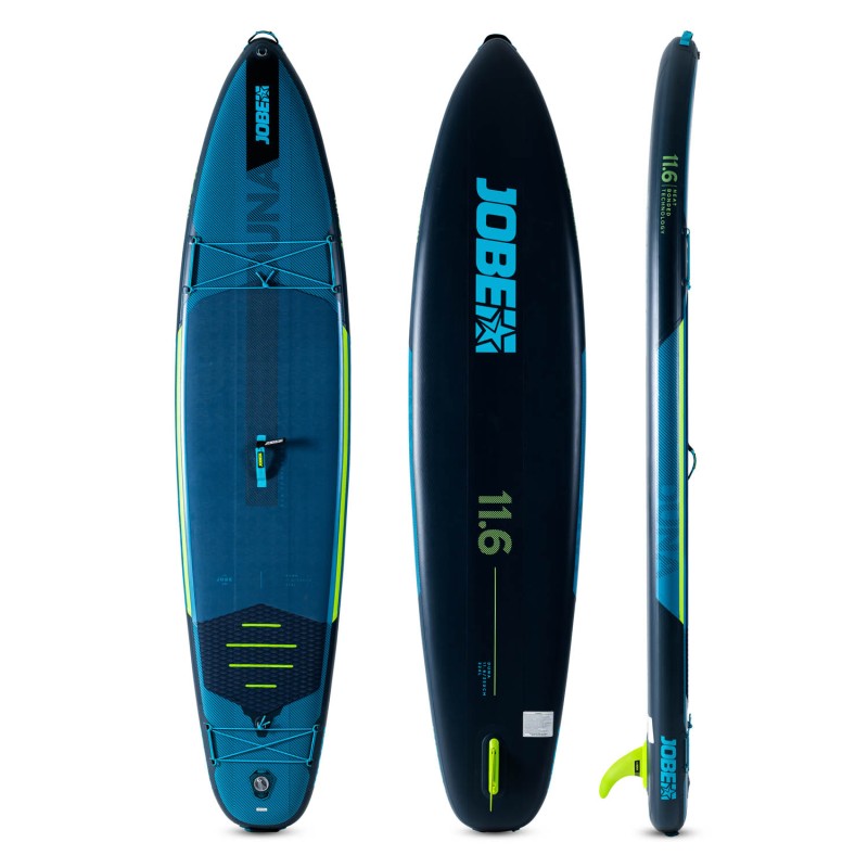 Jobe Jobe Aero Duna SUP Board 11.6 Package Steel Blue With Fiberglass Paddle Lime