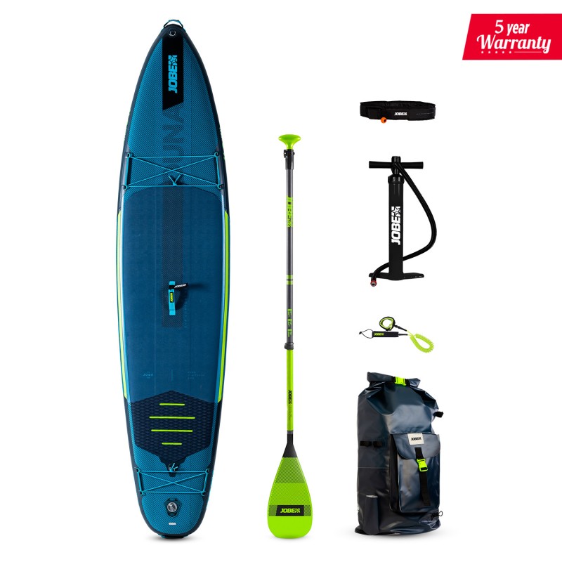 jobe Jobe Aero Duna SUP Board 11.6 Package Steel Blue with Fiberglass Paddle Lime