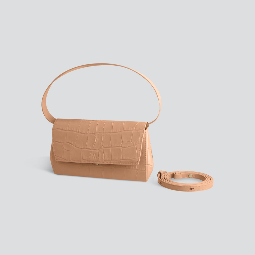 kaai Ikon Clutch - zacht croco cappuccino