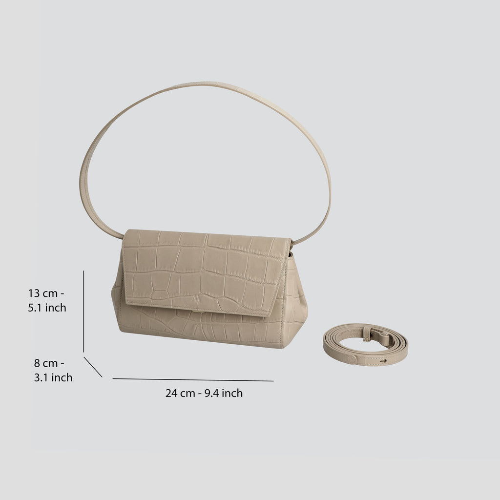 Kaai Ikon Clutch - Zacht Croco Klei Taupe