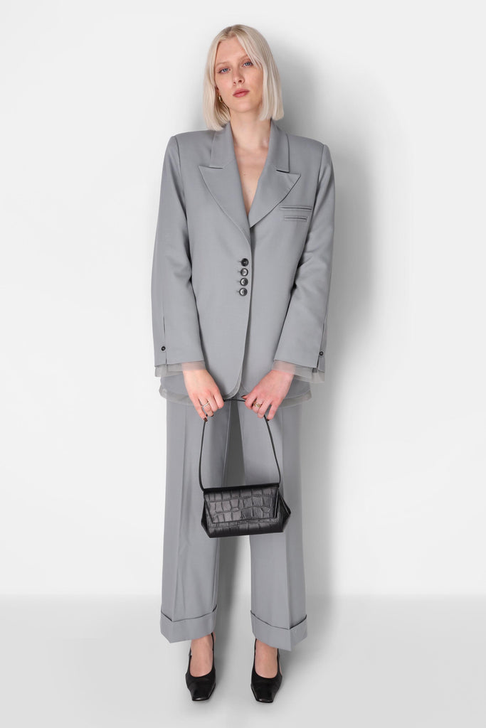 Kaai Ikon Clutch - Zacht Croco Marineblauw