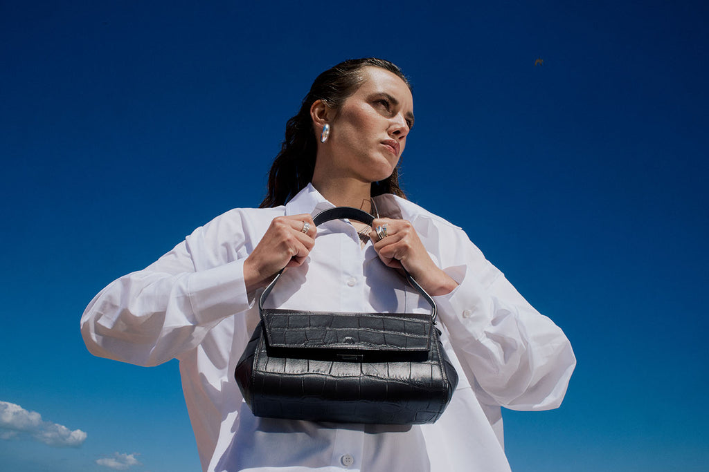 Kaai Ikon Clutch - Zacht Croco Zwart