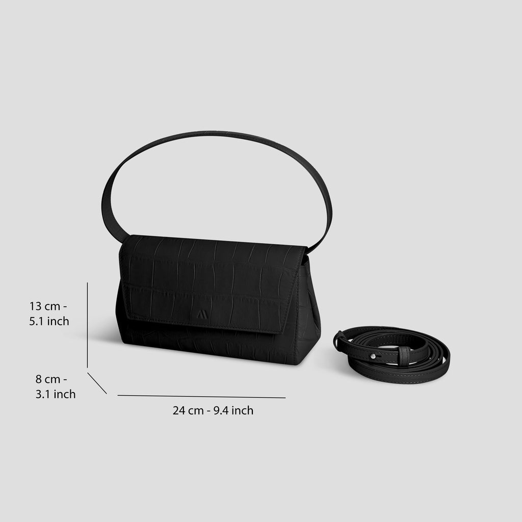 Kaai Ikon Clutch - Zacht Croco Zwart