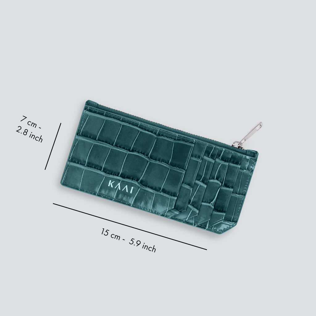 Kaai Kaarthouder - Croco Donker Petrolblauw