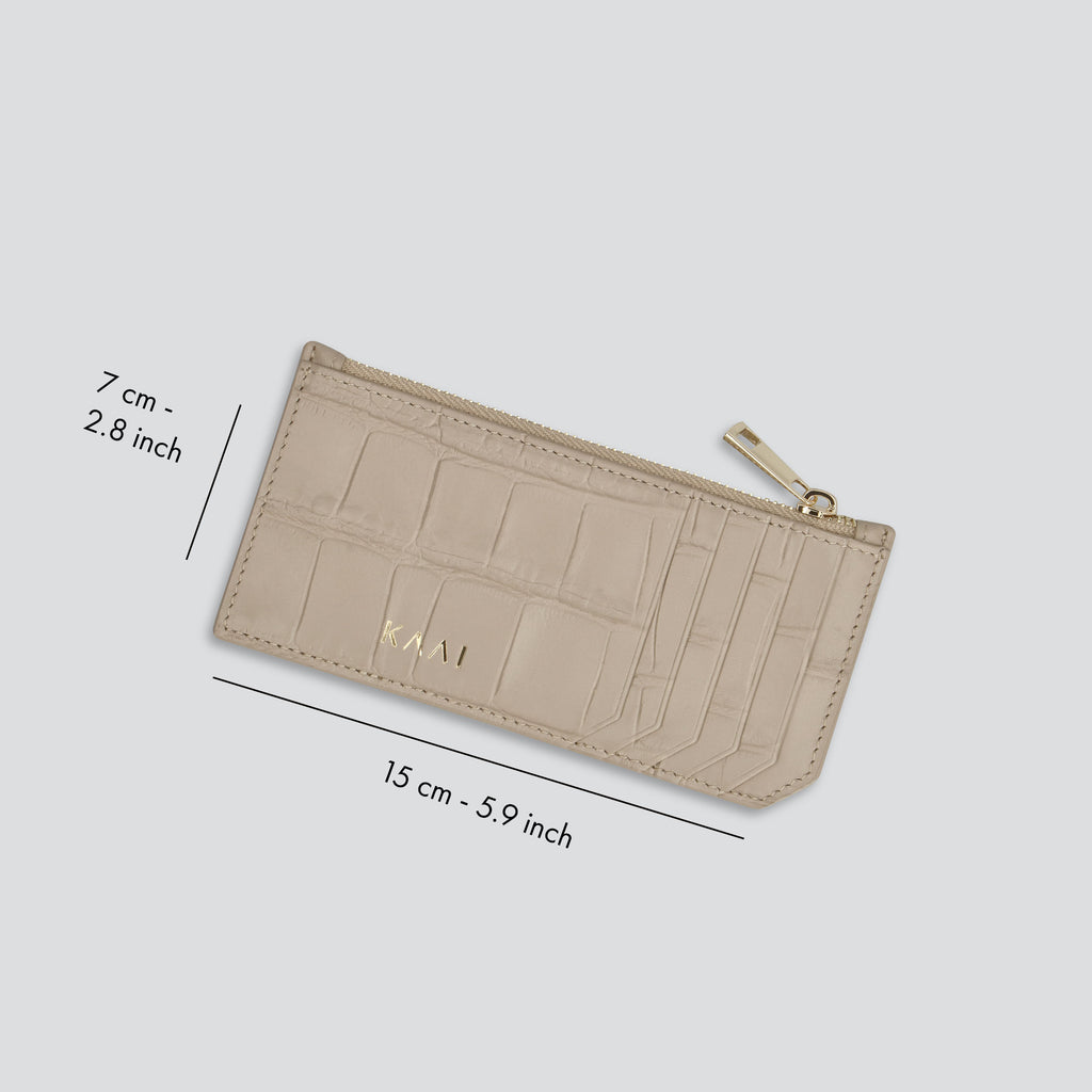 Kaai Kaarthouder - Croco Klei Taupe