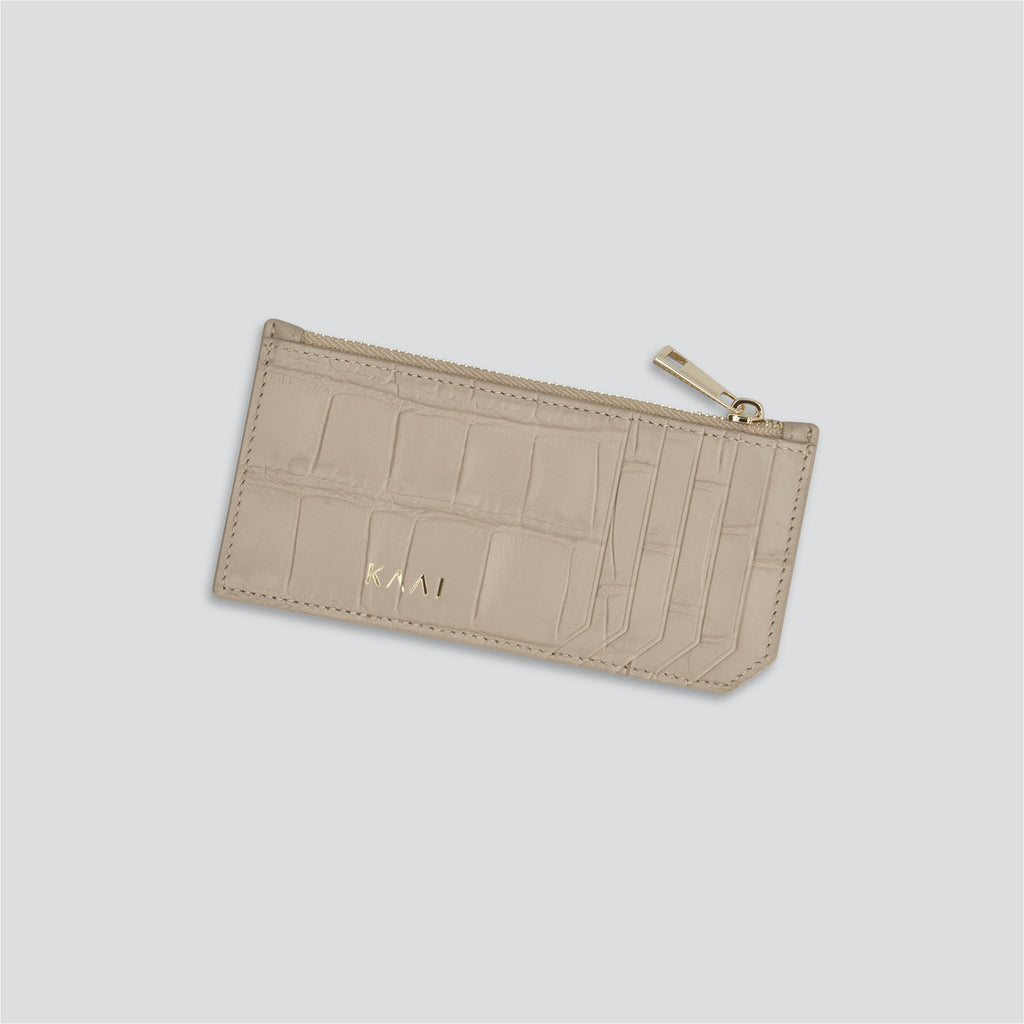kaai Kaarthouder - croco klei taupe