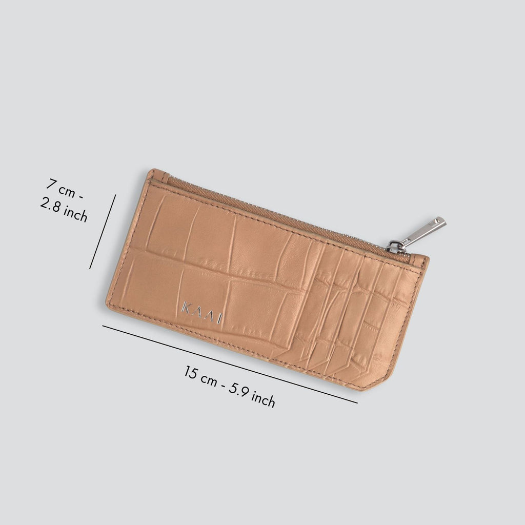 Kaai Kaarthouder - Zacht Croco Cappuccino