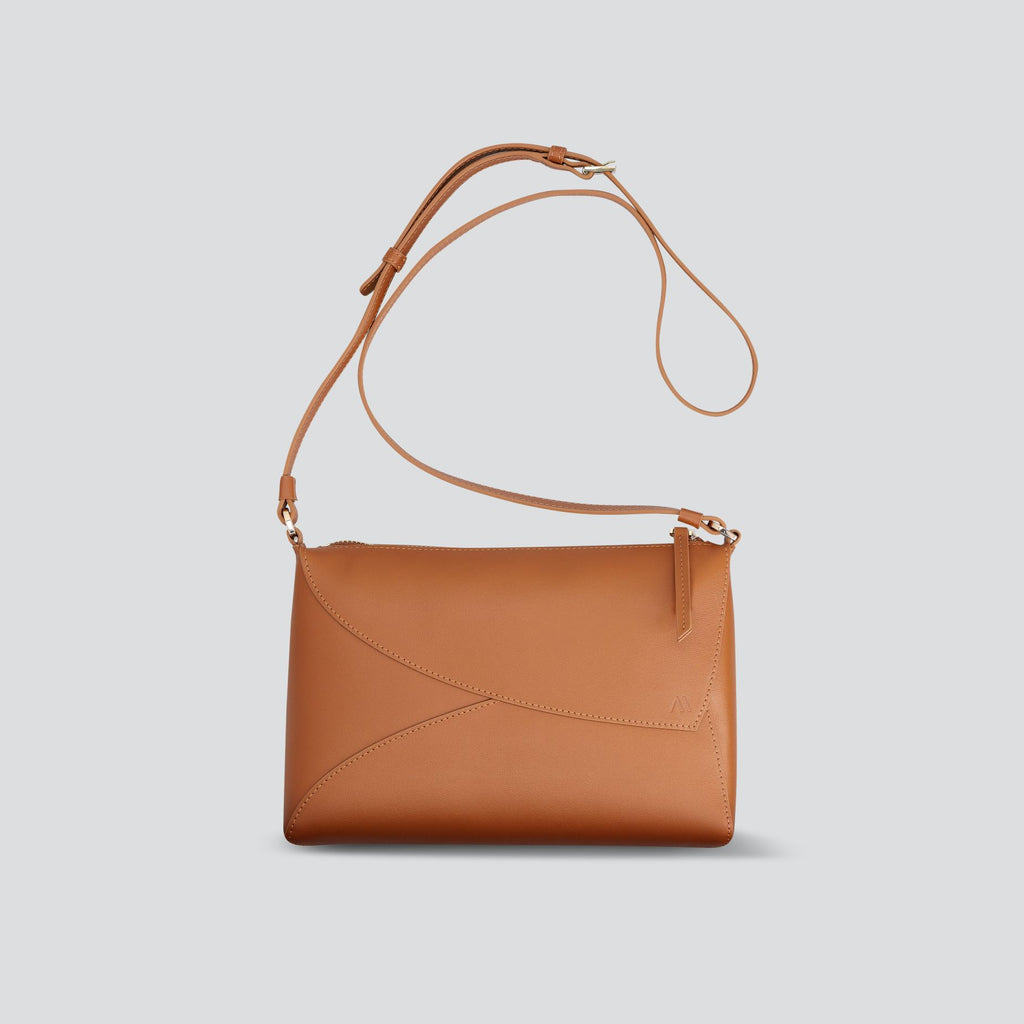 kaai Rebel Clutch - zachte touch cognac