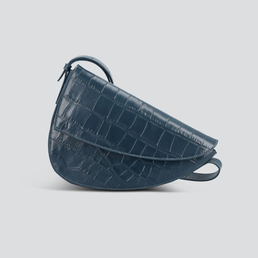 kaai Rebel Cross Body - zacht croco marineblauw