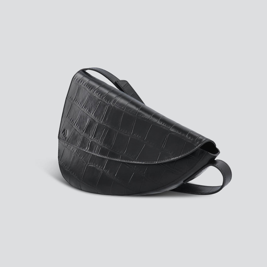 kaai Rebel Cross Body - zacht croco zwart