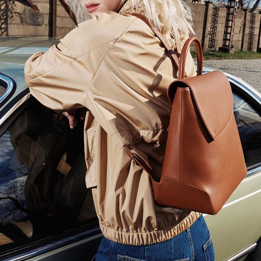 kaai Rebel Mini Rugzak - zachte touch cognac