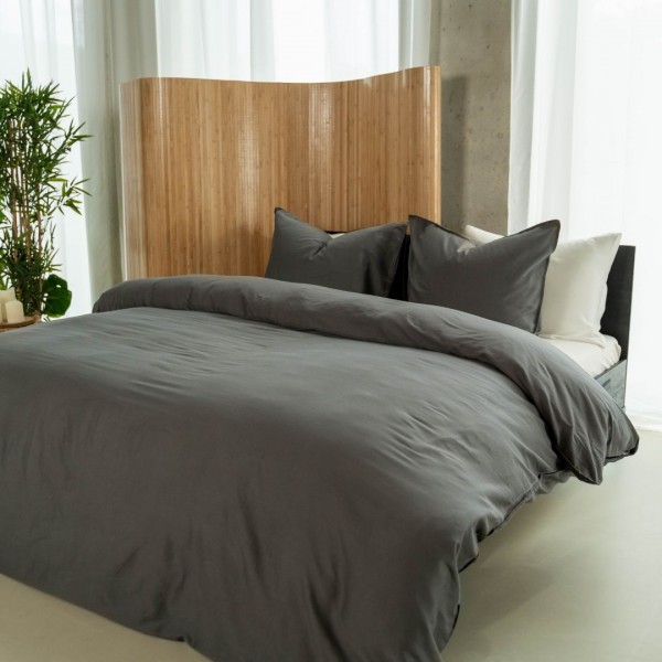 Kayori Kayori Dekbedovertrek Edo Katoensatijn - Antracite