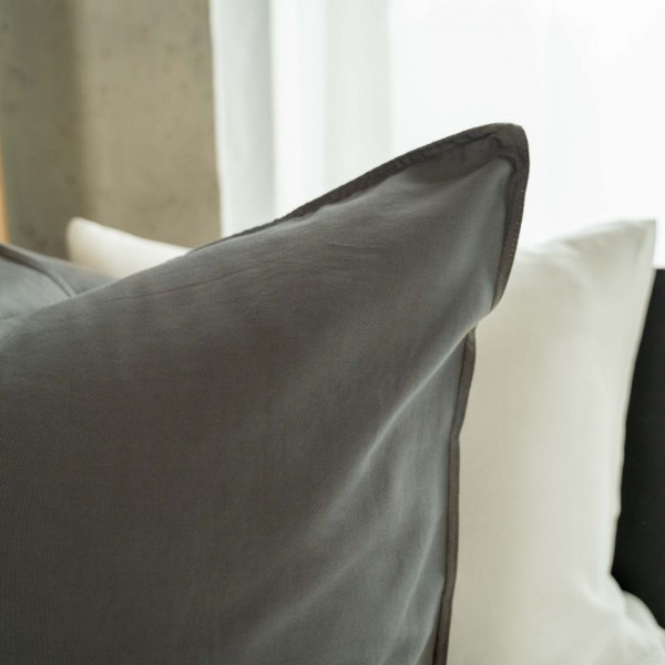 Kayori Kayori Dekbedovertrek Edo Katoensatijn - Antracite