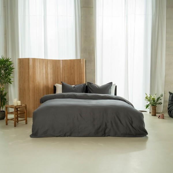 kayori Kayori dekbedovertrek Edo Katoensatijn - Antracite
