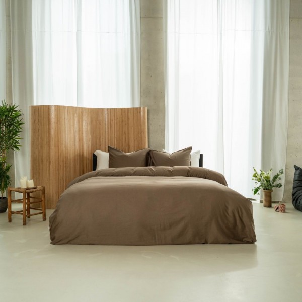 kayori Kayori dekbedovertrek Edo Katoensatijn - Khaki