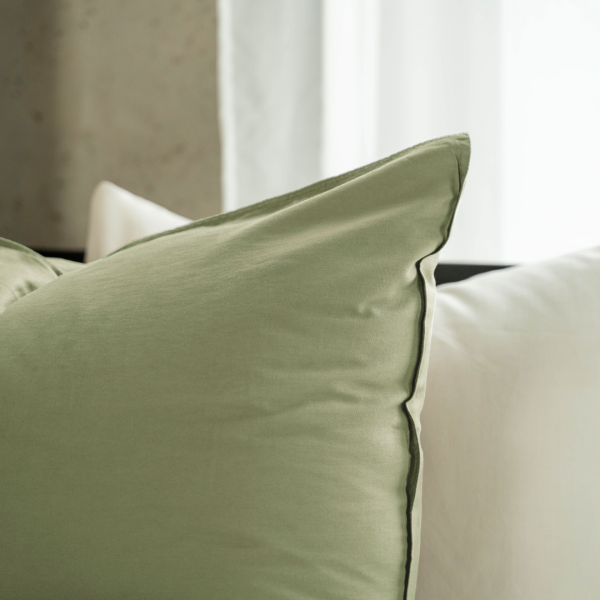 Kayori Kayori Dekbedovertrek Edo Katoensatijn - Olijfgroen