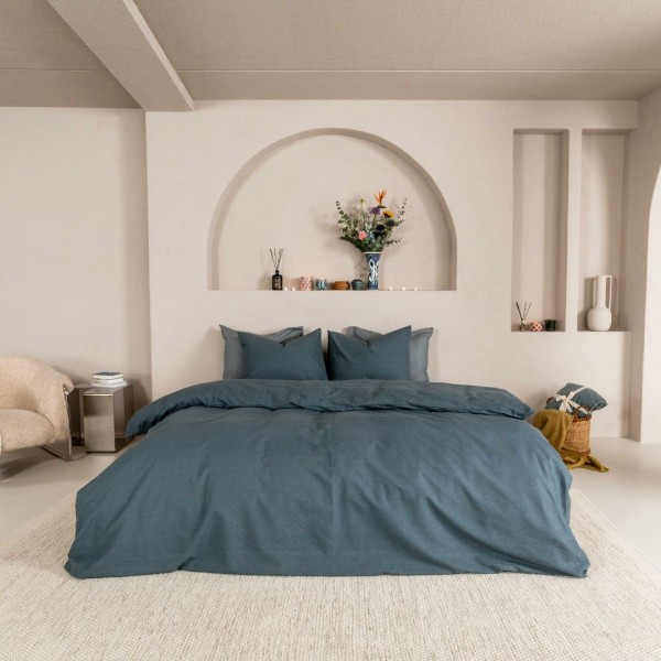 Kayori Kayori Dekbedovertrek Kai Washed Katoen - Denim