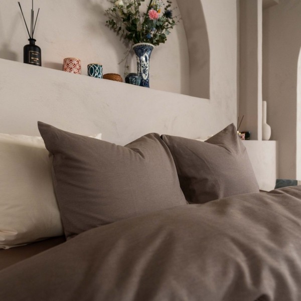 Kayori Kayori Dekbedovertrek Kai Washed Katoen - Taupe