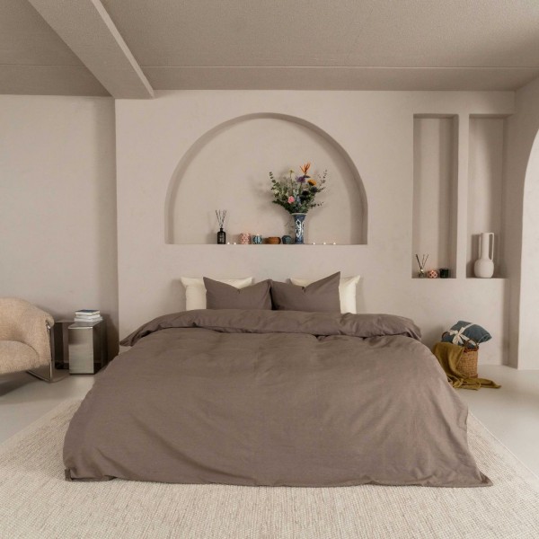 Kayori Kayori Dekbedovertrek Kai Washed Katoen - Taupe