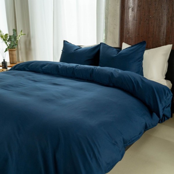 Kayori Kayori Dekbedovertrek Kiyo Tencel© - Donkerblauw
