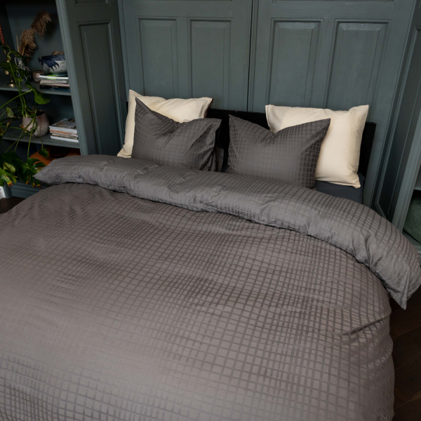 Kayori Kayori Dekbedovertrek Kora Katoensatijn - Antracite