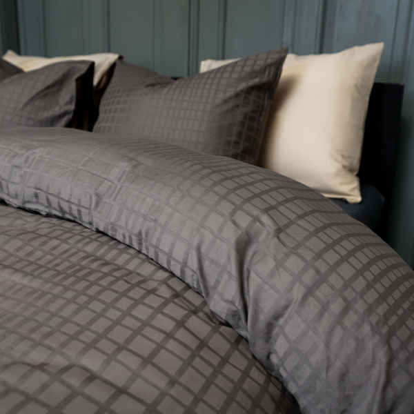 Kayori Kayori Dekbedovertrek Kora Katoensatijn - Antracite