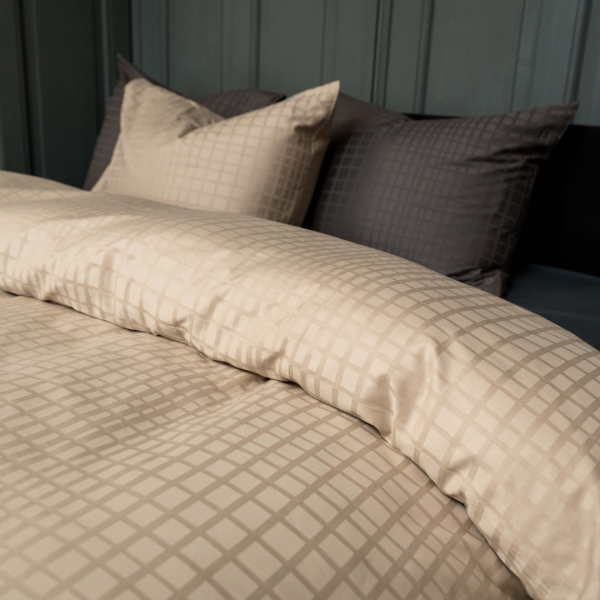 Kayori Kayori Dekbedovertrek Kora Katoensatijn - Taupe