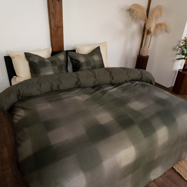 Kayori Kayori Dekbedovertrek Koya Katoensatijn - Groen