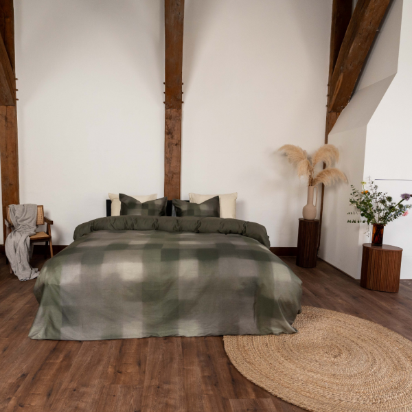 kayori Kayori dekbedovertrek Koya Katoensatijn - Groen
