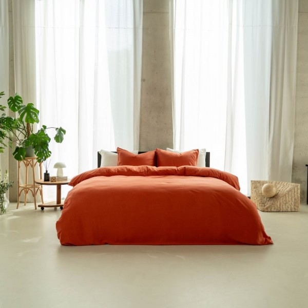 kayori Kayori dekbedovertrek Nikaya Washed Tencel - Brick