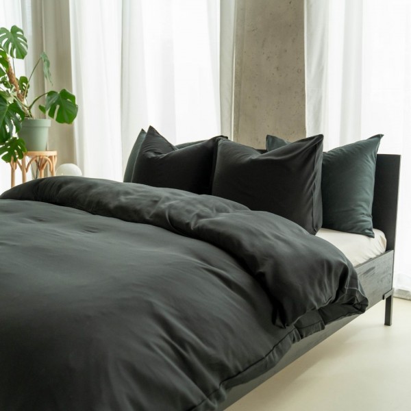 Kayori Kayori Dekbedovertrek Nikaya Washed Tencel - Zwart