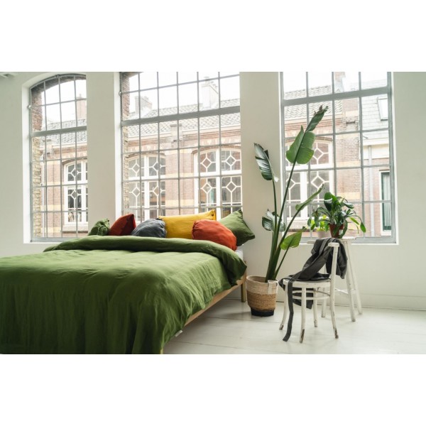 Kayori Kayori Dekbedovertrek Nikko Linnen - Donkergroen