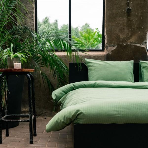 Kayori Kayori Dekbedovertrek Onno Waffle - Lichtgroen