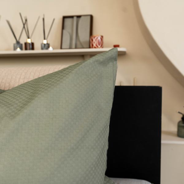 Kayori Kayori Dekbedovertrek Otsu Katoensatijn - Olijfgroen