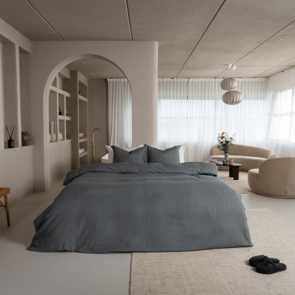 kayori Kayori dekbedovertrek Rui Peached Twill - Denim