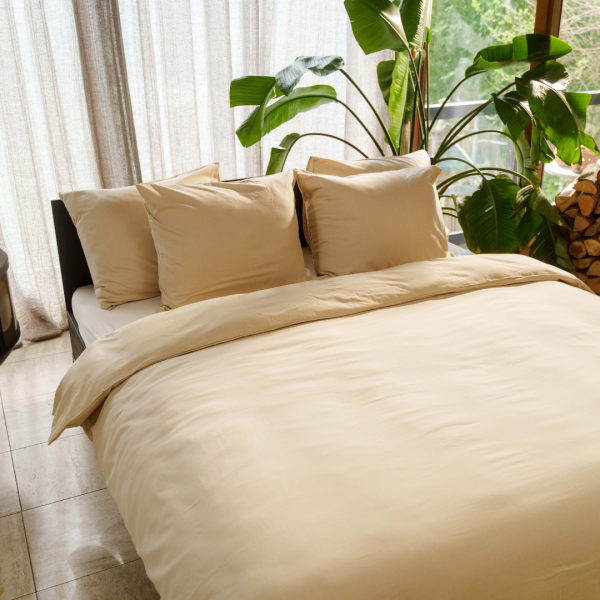 Kayori Kayori Dekbedovertrek Rui Peached Twill - Naturel