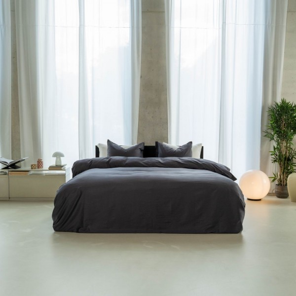 Kayori Kayori Dekbedovertrek Saya Katoensatijn - Antracite